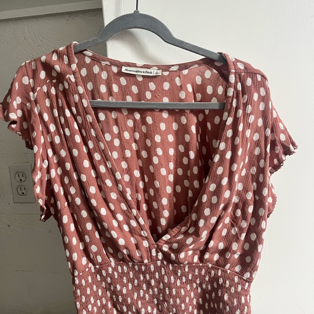 Abercrombie & Fitch Pink Polka Dot Top